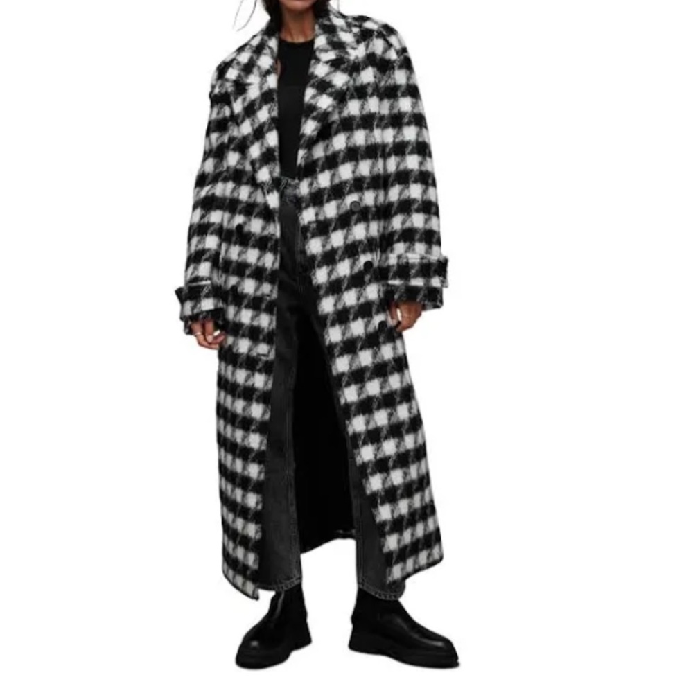 ALLSAINTS Haithe Brushed Checked Belted Coat - image 6